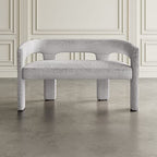 Jofran Gwen Modern Luxury Jacquard Fabric Upholstered Hallway Bedroom Sculpture Bench, 49" W X 22" D X 29.5" H, Gray - color: Grey