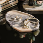 Natural Marble Cloud Shape Jewelry Tray, Key Tray For Entryway Table, Jewelry Dish Trinket Tray for Home Décor, Ring Holder for Women Gift, 10"(25cm) X 6.3"(16cm) - size: 10"(25cm) X 6.3"(16cm)