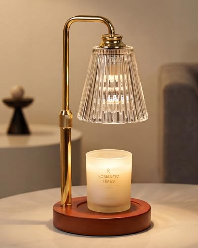 Candle Warmer Lamp with Timer Dimmable Crystal Vertical Stripe,Mothers Day Birthday Gifts for Women Mom, Adjustable Candle Warmer with 2 Bulbs, Candle Lamp for Jar Candles, House Warming Home Decor - color: Crystal Stripe-gold