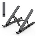 Tonmom Laptop Stand for Desk, Adjustable Laptop Riser ABS+Silicone Foldable Portable Notebook Holder, Ventilated Cooling Notebook Mount Computer Stand for 10-15.6” Laptops,Tablets-Black - color: Black