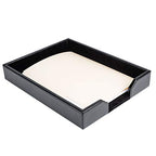 Dacasso Bonded Leather Desktop Tray Luxury Letter Holder & Paper Organizer for Desk, 13.5in x 10.5in x 2.13in, Black