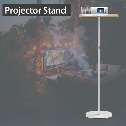 Small Laptop Standing Desk, 18“H - 46”H Adjustable Height Pedestal Side Table with Wooden Top, Portable Tall End Table, Stand-Up Desk for Bedside, Couch, Sofa, Living Room, Bedroom, Home Office, White - color: White