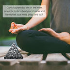 Amazing Gemstone Black & White Tourmaline Pyramid Crystal Healing Stones - 2" Great Pyramid Figurine of Natural Stone Pyramid for Meditation, Reiki, Chakra Balancing and Crystal Pyramids Grid - color: Black & White Tourmaline