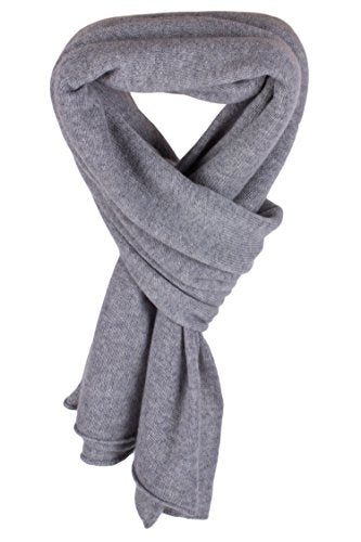 Love Cashmere Women's 100% Cashmere Wrap Scarf - hand made in Scotland RRP $350 - color: Light Gray