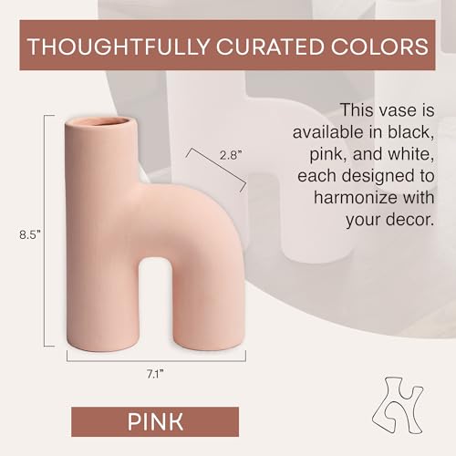 Lila Abstract Sculptural Decorative Modern Vase, Pink
