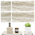 Set of 4 Drying Stone for Kitchen Counter Soap Tray Ceramic Bathroom Sink Trays Hand Soap Dish Stone Quick Dry Mat Toothbrush Sponge Holder Kitchen Sink Caddy Diatomite Coaster Bathroom Trays - color: Stone