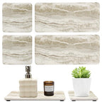 Set of 4 Drying Stone for Kitchen Counter Soap Tray Ceramic Bathroom Sink Trays Hand Soap Dish Stone Quick Dry Mat Toothbrush Sponge Holder Kitchen Sink Caddy Diatomite Coaster Bathroom Trays - color: Stone