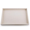 Oirlv linen Jewelry Display Trays Stackable Necklace Bracelet Ring Showcase Display Empty Plate(Pack of 1) - size: 1 Grids