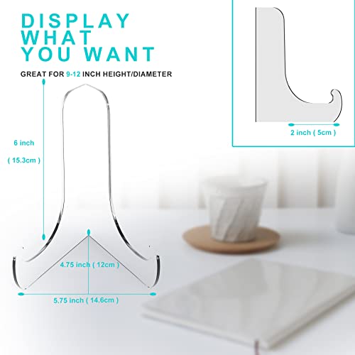 Boloyo 60-Degree Angle Acrylic Plate Display Stand , 6 Inch 5PC Clear Acrylic Display Holder Easel Base for Home Office Kitchen School Art Display - color: 60-Degree Angle, size: 6 inch(5PC)