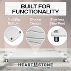 2-Piece Water Absorbing Stone Tray Set – Fast-Dry Diatomite Soap Trays for Bathroom & Kitchen Sink, Silver Finish - color: Silver