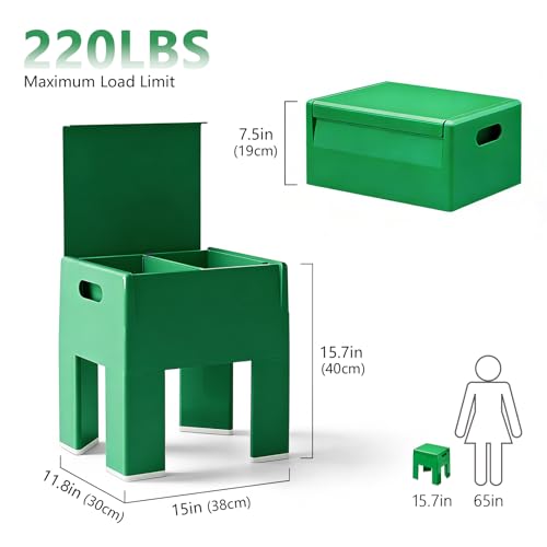 Nightstand Bedside with Storage Space, Multifunctional Colorful Plastic End Table Small Side Table for Bedroom, Dorm and Small Spaces, Easy Assembly(14.7" D x 11.8" W x 15.8" H, Green) - color: Green
