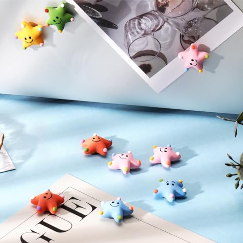 rhinocats 20pcs Fridge Magnets, Locker Decor, Cute Starfish Decorative Magnets for Refrigerator Whiteboard Home Office - color: Starfish 20-pack
