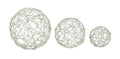 Deco 79 Metal Geometric Decorative Sculpture Home Decor Statues, Set of 3 Accent Figurines 8", 6", 4"D, Silver