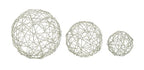 Deco 79 Metal Geometric Decorative Sculpture Home Decor Statues, Set of 3 Accent Figurines 8", 6", 4"D, Silver