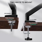 WALI Single Monitor Mount for 13-34 inch Screens, Adjustable Single Monitors Arm, Regular Screen up to 32 inch, 26.4lbs, Computer Monitor Stand for Desk, VESA 75/100mm (GSMP001N), Black - size: 13"-34", style: Single Arm