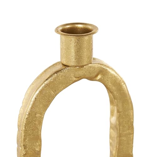 Deco 79 Metal Decorative Candle Holder Tapered Candle Stand with Rectangle Base, Set of 2 Candlestick Holder 10",9" H, Gold - color: Gold, size: 10",9"H