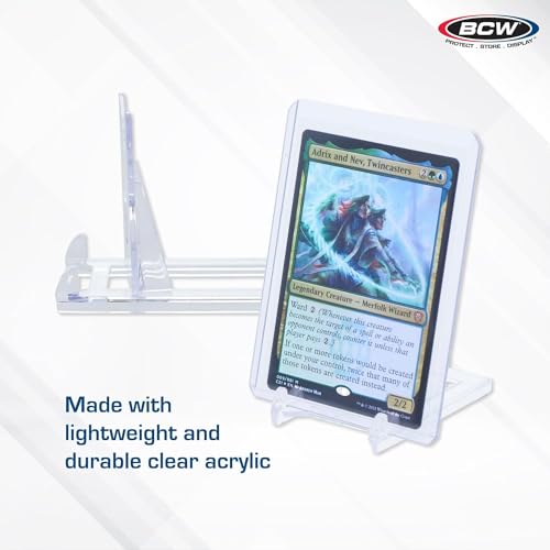 BCW 2-Piece Card Display Stands | Showcase Top Loaders, Magnetics, Screwdowns |Trading Card Display| Card Display Stand | Card Stand | Semi Rigid Card Holder Stand (20 Pack) - color: 20 Pack