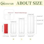 Glasseam Hurricane Glass Candle Holders: 3 Pcs Clear Cylinder Vases for Centerpieces Large Pillar Candle Holder for Floating Candles Modern Home Decor Wedding Table 5.3'' 7.3'' 9.5'' Height