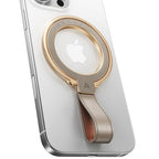 andobil [2026 Premium Leather] Magnetic Phone Grip for MagSafe [Longest Durable] Adjustable Phone Ring Kickstand w/Leather Loop Compatible with MagSafe Accessories&iPhone 17 Air 16 15 Pro Max Greige - color: greige