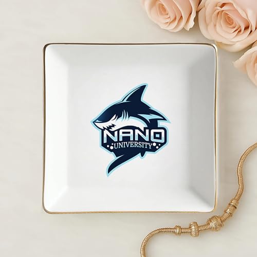 Personalized University Logo Ceramic Ring Dish, Custom School Emblem Jewelry Tray, Academic Branding Keepsake Dish for Students Teachers Faculty Office Desk Graduation Gift Idea - color: Design 4