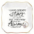 Friend Gifts for Women Ceramic Ring Dish Tray - Good Friends are Like Stars Trinket Jewelry Tray, Thoughtful Friendship Gifts for Women, Best Friend Birthday Present - ASA - color: Friend like stars
