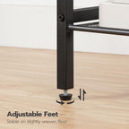 HOOBRO Tall Side Table, 3-Tier Telephone End Table with Adjustable Mesh Shelves, Small Entryway Table with Storage, Small Nightstand for Living Room, Bedroom, Hallway, Office, Greige BG01DH01G1 - color: Greige + Black