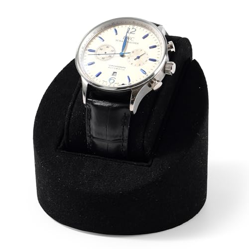 Microfiber Single Watch Stand Display Jewelry Watch Showcase Display Stand(Black) - color: Black