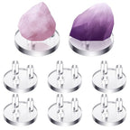 Jetec 8 Pcs Rock Display Stands - 3 Peg Clear Acrylic Easels & Holders for Fossil, Coral, Geodes, Agate
