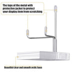 Suzile 4 Pcs Adjustable Metal Arm Display Stand Easel with Acrylic Base Rock Display Easel Holder Acrylic Crystal Clear Plate Stand for Geodes Mineral Agate (Silver, 2.8 x 2.8 x 4 Inch) - color: Silver, size: 2.8 x 2.8 x 4 Inch