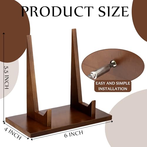 RattanView 1 Pcs Wood Plate Stand for Display 5.9 Inch Plate Holder Display Frame Picture Photo Card Tabletop Decorative Stand - size: 5.9 Inch