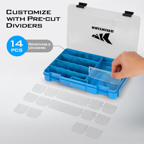 KastKing Tackle Boxes, Plastic Box, Plastic Storage Organizer Box with Removable Dividers - Fishing Tackle Storage - Box Organizer - 2 Packs /4 Packs Tackle Trays - Parts Box - color: Blue Camouflage, size: 3600(2Pack)