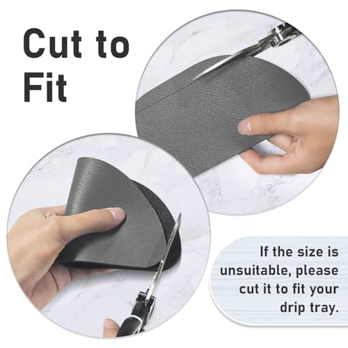LOPNUR Refrigerator Drip Tray Catcher 2 Pack - 8.3x3.7 Cuttable Refrigerator Mats Hide Stains, Fridge Ice Water Dispenser Absorbent Mat for Samsung Whirlpool GE, Fridge Drip Pad (Semi Circle, Grey) - color: Grey, size: Semi Circle - 8.3"x3.7"