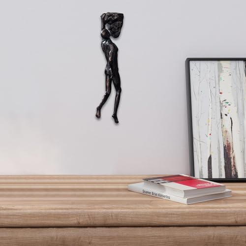 Climbing Man Wall Sculpture – Resin Decor Figure, Modern Art Accent, Black Home Ornament | Unique 3D Hanging Statue Piece, Artistic Abstract Wall Decoration Setup Living Room Bedroom Workplace Design - size: handed rock climbing, style: Black