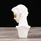 BRABUD Greek Mask David Man Bust Statue Resin White Gold Classic Roman Sculpture Modern Art Home Office Study Room Bookshelf Decor Collectible Gift TQGJBS341