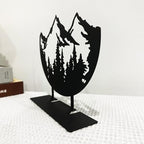 Metal Mountain Table Top Decor, Forest Decorative Sign, Woodland Tabletop Decor, Tabletop Decorative Accents, Travel Adventure Table Centerpiece for Home Farmhouse