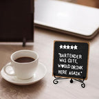 Funny Home Bar Plaque, Wooden with Stand, Bar Table Decorations, Desk Shelf Decor Supplies - style: Bar Sign