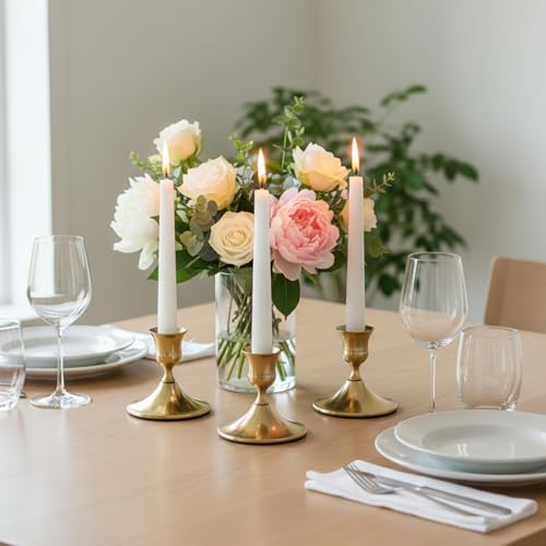 2 Pcs Candle Holders, Vintage Metal Taper Candle Holders Candles Stick Holder Decor for Home Wedding Party Anniversary Housewarming Gifts for Women Men(Bronze) - color: Bronze