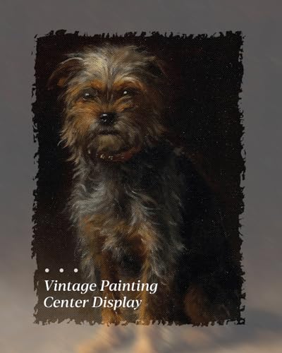 HUARCEY Cute Puppy Dog Portrait Gold Framed Wall Art, Vintage Moody Animal 13''x16 Canvas Print, Loyal Dandie Dinmont Terrier European Painting Artwork, Wall Decor for Bathroom Bedroom Nursery - color: Loyal Friend, size: 16"L x 13"W