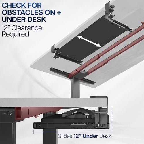 VIVO Extra Long Clamp-on Computer Keyboard and Mouse Under Desk Slider Tray, 34 x 11 inch Pull Out Platform Drawer, White, MOUNT-KB15EW - color: White, size: 34 inch