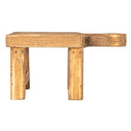Creative Co-Op Small Wood Pedestal with Handle - color: Natural, size: Square, style: Rectangle