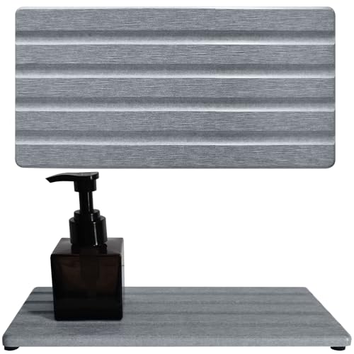 Diatomite Soap Dish, Water Absorbing Stone Tray, Kitchen Sink Organizer, Fast Drying Counter Holder (Grey, 9.5" x 4.7"/24 x 12cm) - color: Gray, size: 9.5" x 4.7" (24 x 12cm)