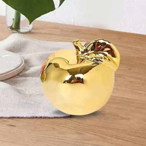 Fenteer Fruit Sculpture Desktop Statue Delicate Ideal Gifts Artistic Ornament Ceramic Figurine for Rooms Porches Desktops Homes Cafes, Golden, S - color: Golden, size: Small