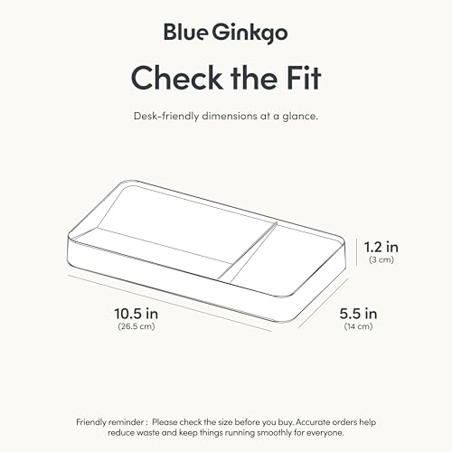 BLUE GINKGO Desk Tray – Korean-Made Organizer for Notes, Pens, Pencils, and Accessories (Double-sided, White) - color: WHITE, size: TRAY