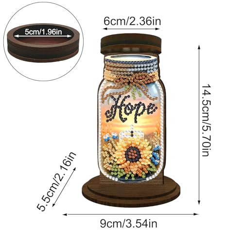 ARTopet DIY Diamond Art Painting Candlestick Holders Wooden Desk Candle Holder Ornament Double Sided Diamond Tabletop Ornaments for Home Decor-Hope - color: Hope