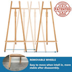 A - Frame Wooden Display Easel - Adjustable Lyre Beechwood Studio Easel Stand Holding Canvas Up to 90", Inclinable Artist Floor Painting Easel for Artwork Painting, Natural - color: Natural