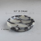 Nawgnail Natural Travertine Marble Jewelry Dish 5.5", Trinket Dish for Ring Earring, Gift for Woman Daugther(Calacatta Viola) - color: Calacatta Viola