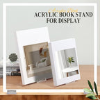 6 Pack Clear Acrylic Adjustable Desktop Book Stand & Display Easel for Tablet Phone Clutch Bag Plate Artwork Magazine Picture Comic Album CD Postcard - Home Office Back to School