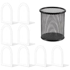 4 Pair Book Ends Metal BookEnds Universal Economy Bookend (White, 4 Pair) - color: White, size: 4 pair