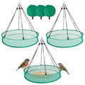 3PCS Bird Seed Catcher Tray 24 Inch Bird Seed Catcher Hanging Hoop Platform for Bird Feeders Includes S-Hooks, Adjustable Ropes & Portable Storage Pouch - size: 24 in