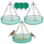 3PCS Bird Seed Catcher Tray 24 Inch Bird Seed Catcher Hanging Hoop Platform for Bird Feeders Includes S-Hooks, Adjustable Ropes & Portable Storage Pouch - size: 24 in